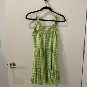 Petal + Pup Green and White Gingham Dress